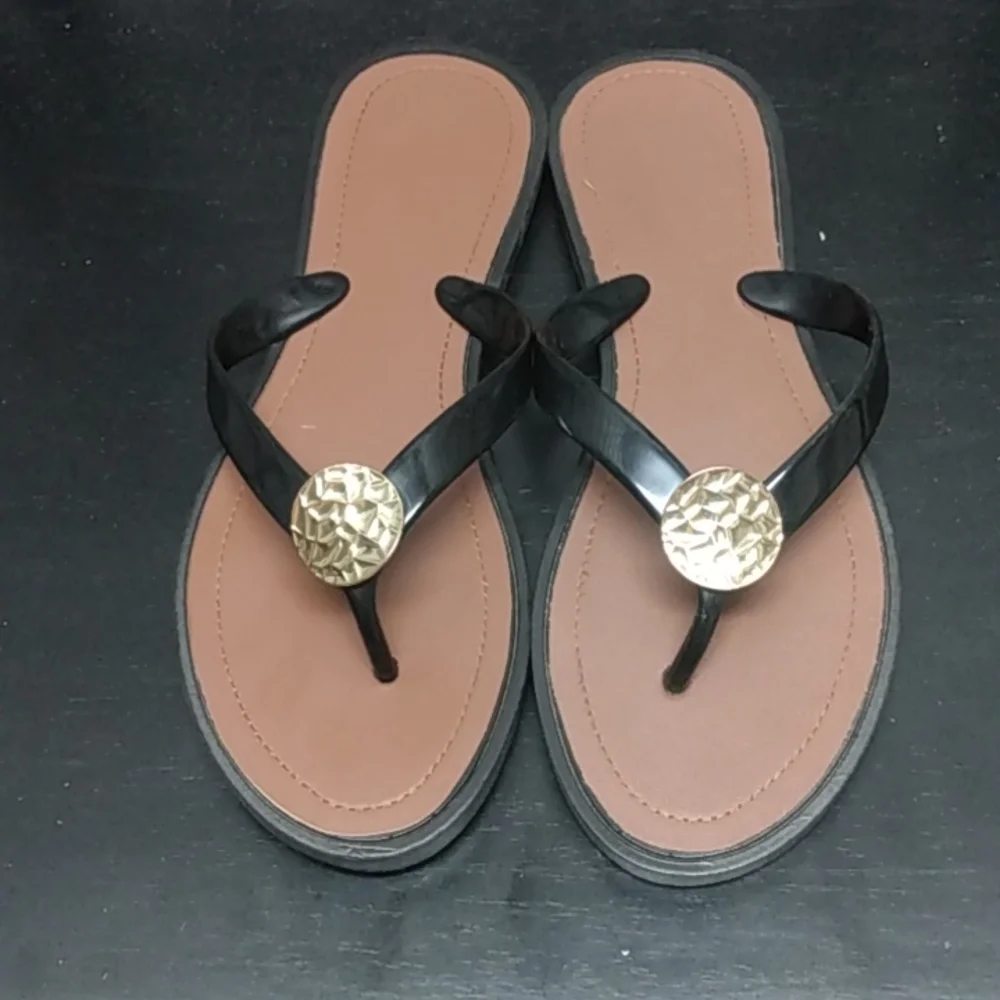 Flip flop Sandals black & brown women's size 10/11 XXL